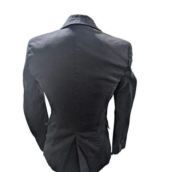 Zara Basic Women's Black One Button Career‎ Blazer Jacket Cotton Stretch Size XS - Picture 2 of 7